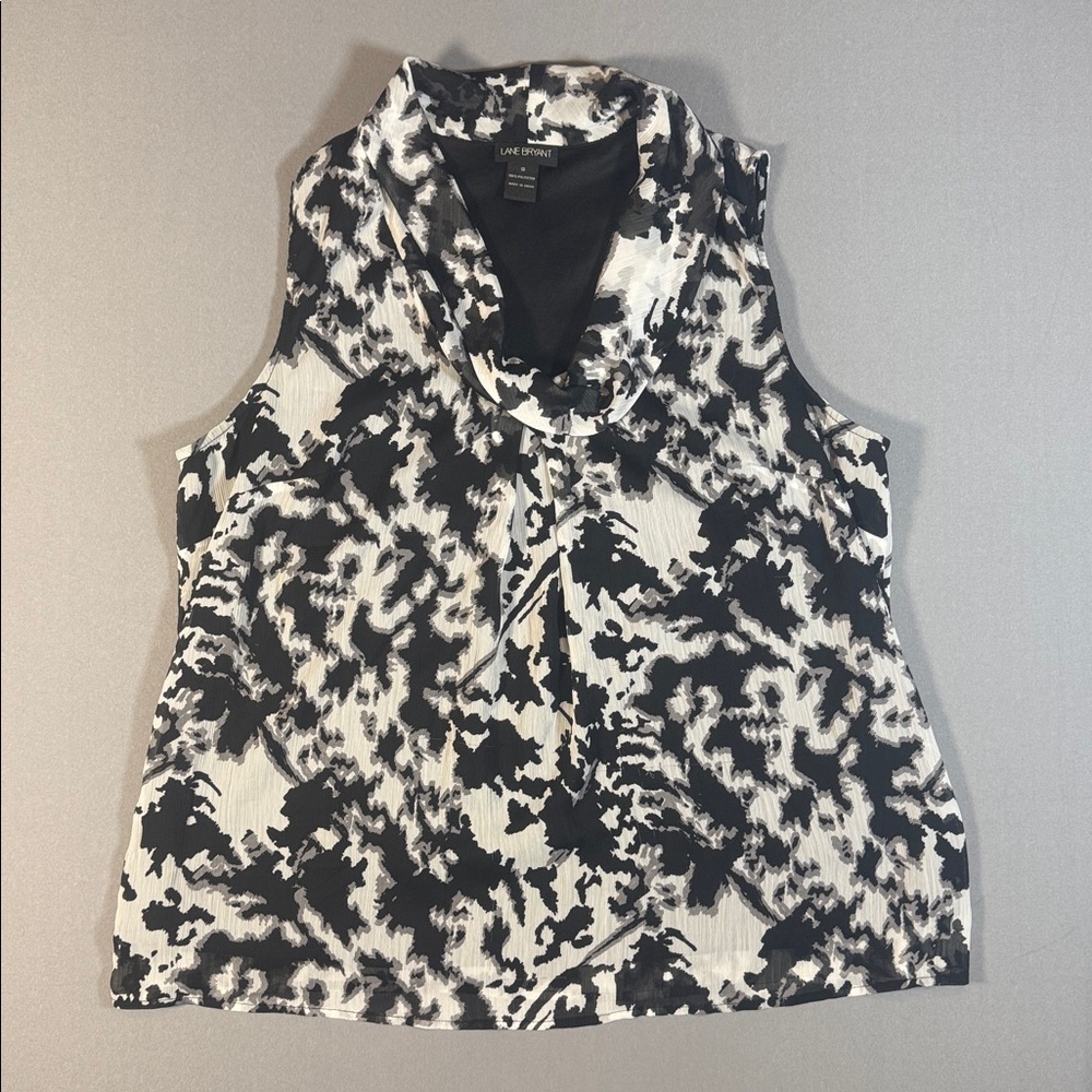 Lane Bryant Monochrome Abstract Blouse